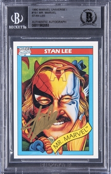 1990 Marvel Universe #161 "Mr. Marvel" Stan Lee Signed Card – BGS Authentic